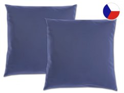 Jednobarevný saténový dekorační polštářek 40x40 Luxury Collection Tmavě modrý