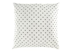 Flanelový povlak na polštář 40x40 Srdíčka šedá
