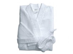 Pánský/dámský vaflový župan Kimono bílý L