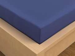Luxusní saténové prostěradlo 80x200 tmavě modré