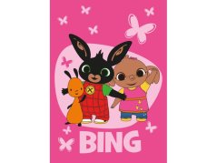 Dětská deka fleecová 100x150 Králíček Bing Butterflies 180g