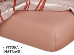 Jersey prostěradlo na vysokou matraci 180x200x25 EXCLUSIVE Béžová