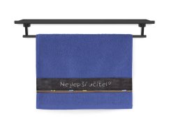 Malý ručník 30x50 RUJANA 450g "Nejlepší učitel" tmavě modrý