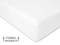 Jersey prostěradlo na vysokou matraci 90x200 EXTRA Bílé