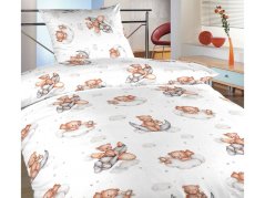 Bavlněné povlečení pro děti Teddy bear plane 70x90, 140x200