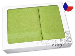 Dárková sada ručníku a osušky NORA Vlny sytě zelené