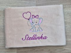 Dětská deka se jménem NA PŘÁNÍ 75x100 Slůně béžová