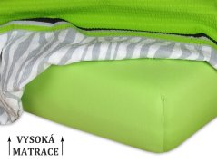 Jersey prostěradlo na vysokou matraci 180x200x25 EXCLUSIVE Kiwi