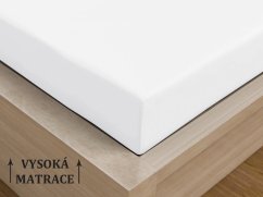 Luxusní saténové prostěradlo na vysokou matraci 90x200 Bílé
