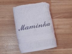 Vánoční dárkové balení osušky MAMINKA světle šedá
