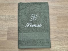 Ručník se jménem ratanika khaki 50x100 Čtyřlístek