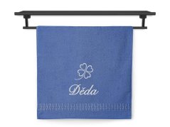 Ručník DĚDA se čtyřlístkem 50x100 ratanika modrá