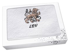 Luxusní dárkové balení ručníku Znamení Lev bílá/hnědá