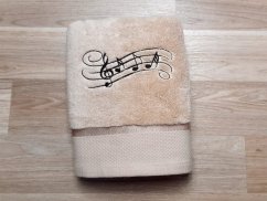 Luxusní dárkové balení ručníku béžový Noty