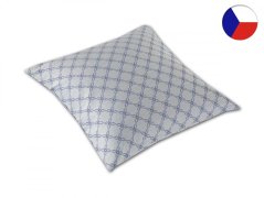 Damaškový povlak na polštář 40x40 EXCELLENT DIAMANT Mřížkové květy stříbrnomodré