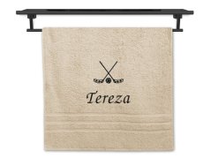 Osuška se jménem NA PŘÁNÍ krémová 70x140 Florbal