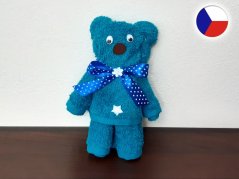 Malý medvídek z ručníku Sofie azurově modrý