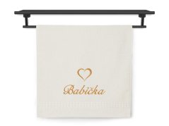 Dárkové balení osušky BABIČKA se srdíčkem ratanika vanilka