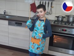 Dětská zástěra na vaření Lovci podkladů modrá
