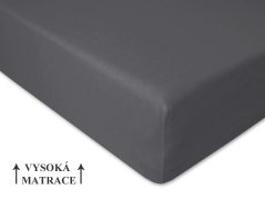Jersey prostěradlo na vysokou matraci 120x200 EXTRA Tmavě šedé