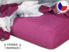 Froté prostěradlo na vysokou matraci 90x200 EXCLUSIVE Ostružinová