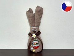 Malý velikonoční zajíček z ručníku Sofie béžový + vajíčko s překvapením