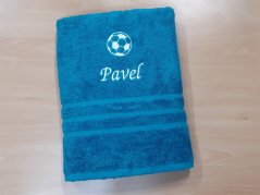 Ručník se jménem NA PŘÁNÍ azur 50x100 Fotbalový míč