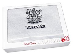 Vánoční dárkové balení ručníku Znamení Vodnář bílá/šedá