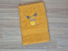 Luxusní osuška pro včelaře Včelky na medu hořčicová