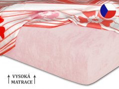 Froté prostěradlo na vysokou matraci 90x200 EXCLUSIVE pudrové