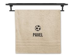 Ručník se jménem NA PŘÁNÍ krémový 50x100 Fotbalový míč
