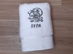 Luxusní dárkové balení osušky Znamení Štír bílá/šedá