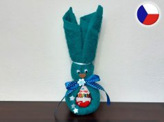 Malý velikonoční zajíček z ručníku Sofie azurově modrý + vajíčko s překvapením