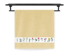 Froté ručník 50x100 NORA TISK 450g Květinový herbář žlutý