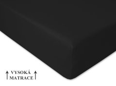 Jersey prostěradlo na vysokou matraci 100x200 EXTRA Černé